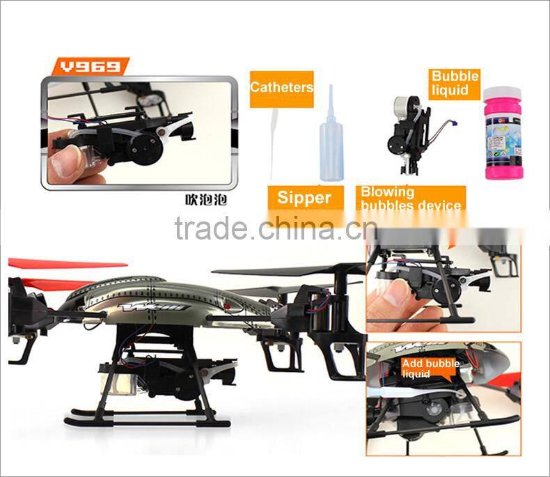China Manufacture WL V969 2.4G 4 CH 3 axis UFO RC Helicopter with gyro Bubble jet