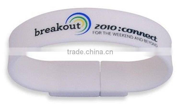 Customized 4gb / 8gb / 32gb Silicone Wristband USB Drive For Gifts