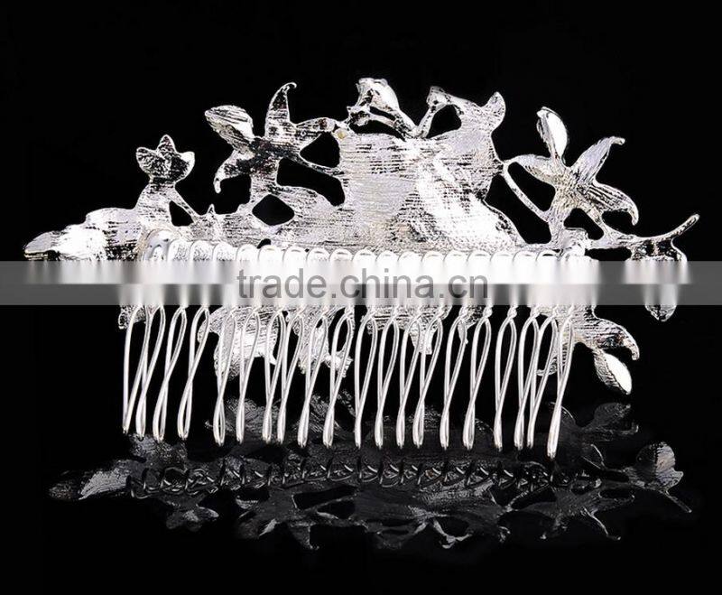 The bride wedding dress handmade ornaments headdress Fashion exquisite diamond crystal dish hair comb