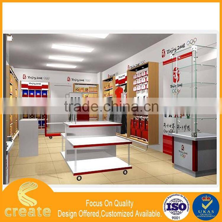 2008 mdf wooden wall boutique shop souvenir display shelf gift furniture