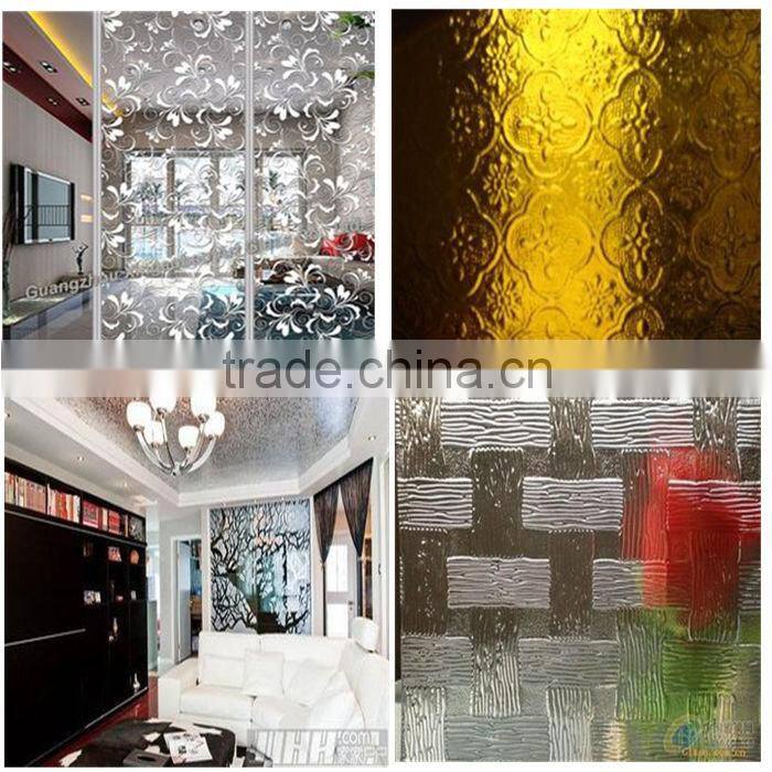 Hot sale 5mm figured patterned glass for interal decoration