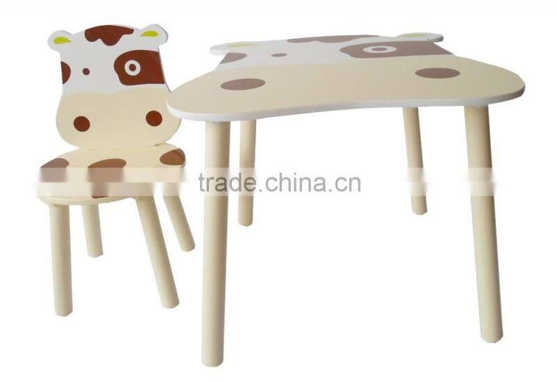 Wooden Cartoon Cowabunga child study table and chair