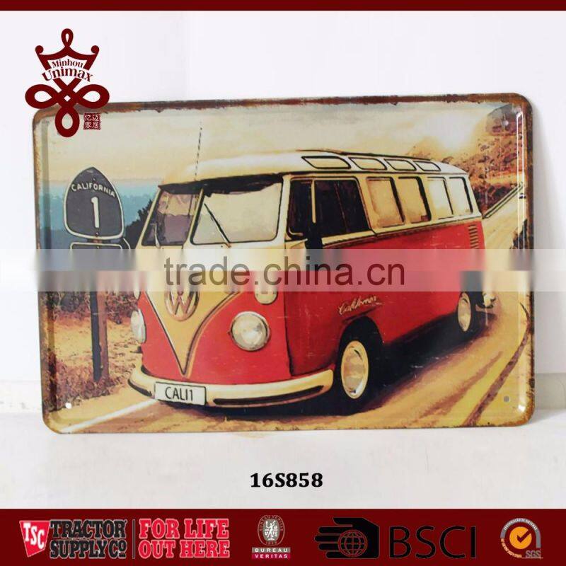 Vintage Art Wall Plaque decor House Metal Painting LONDON BUS Photo Plaques