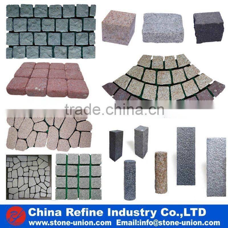 Fan Shaped Grey granite paving stone