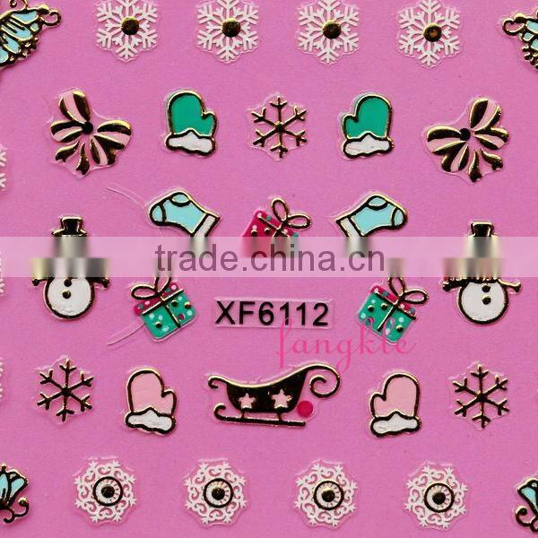 Hotselling 3D christmas nail art sticker