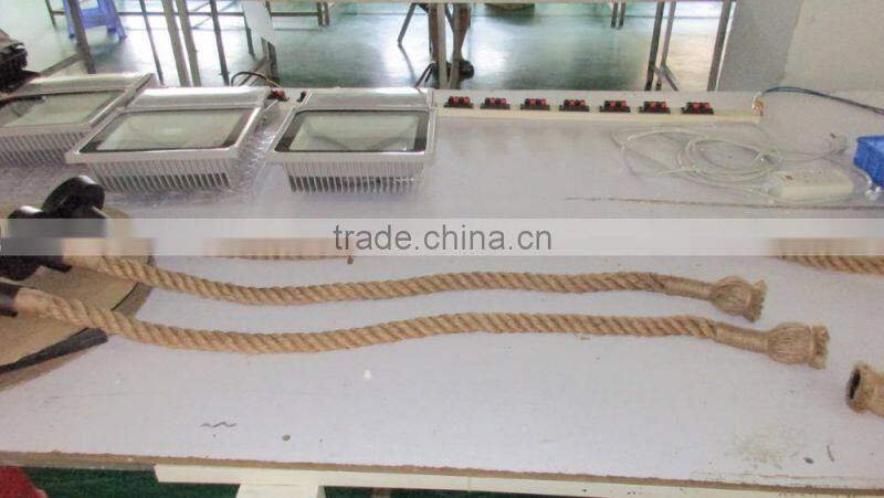 Retro DIY Art Hemp Rope Pendant Light 200cm Creative Art Chandelier Dining Room LED Droplight