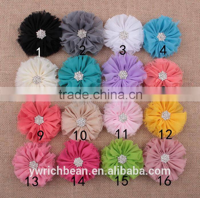 Many colors kids shabby chic hair flower !cute girl large hair flower clips ! CB-3275