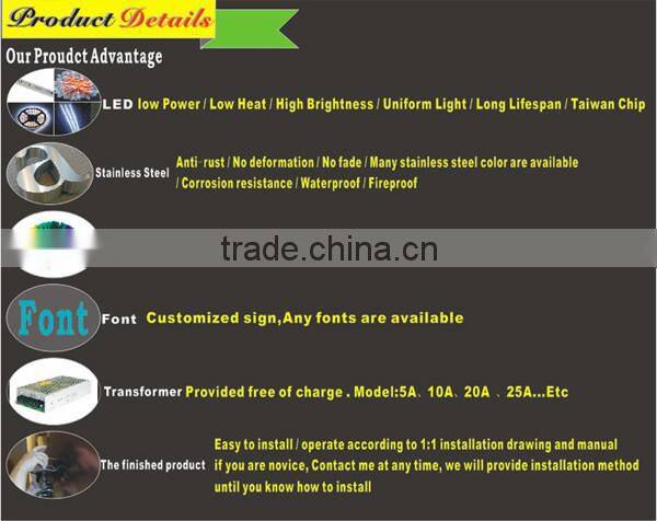 3D laser engraving acrylic letter LED signs