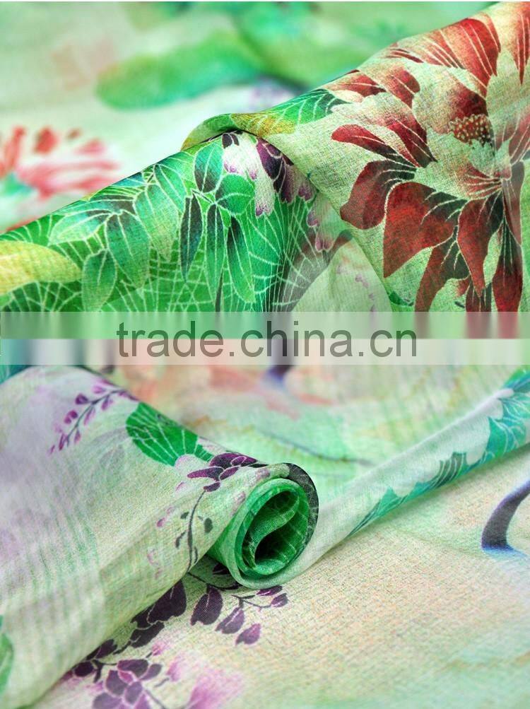 silk scarf 100% silk printed chiffon silk fabric