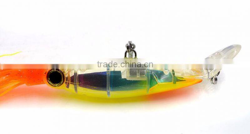 10 pcs hard Squid fishing lures Soft tail squid with hook Top water Lures Trolling Bait 9 Inch 45 g Colors mixed