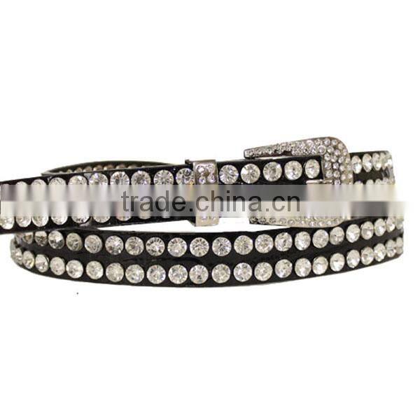Crystal Studded Snake Print Fashion Belt