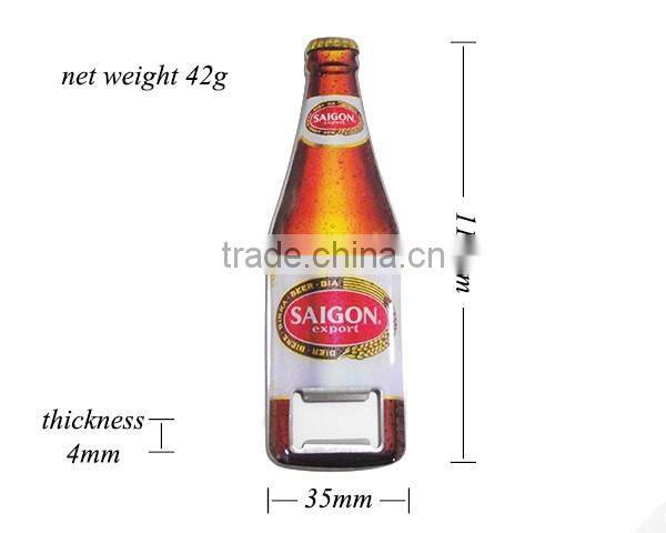 Promotion Vietnam Saigon Souvenirs Bottle Shaped Printing Stainless Steel Metal Custom Beer Shape Opener