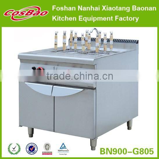 Restaurant Equipment Free Standing 2 Tanks Stainless Steel Gas Deep Fat Fryer With Cabinet BN900-G801