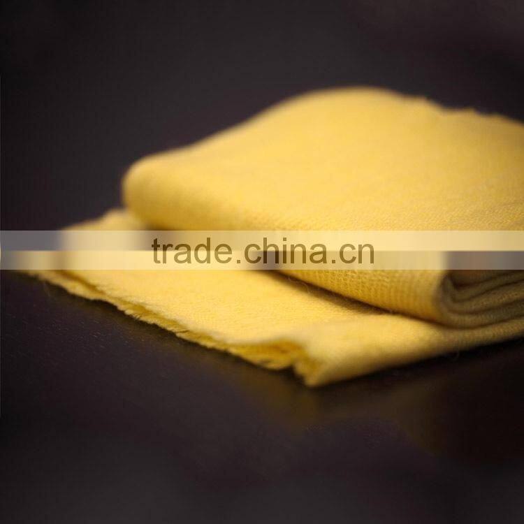 Yellow Plain Shawl with Tassels