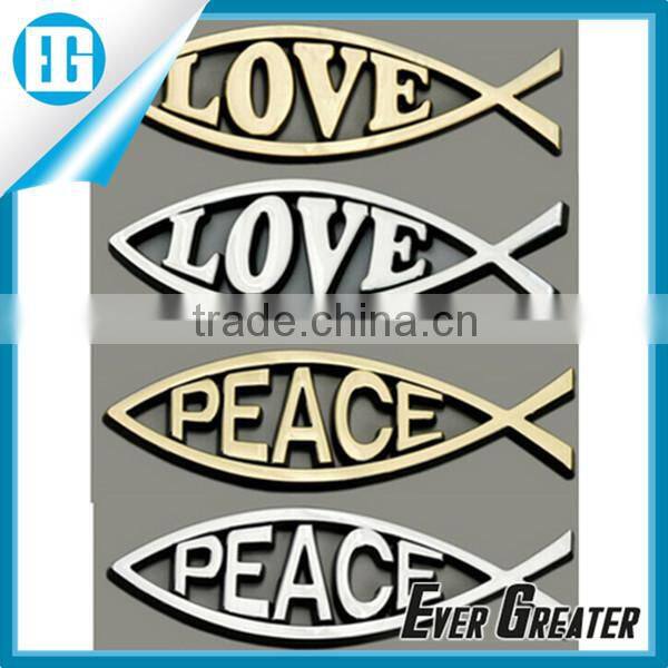 custom jesus fish badge jesus fish auto logo stickers, jesus fish high quality jesus fish logo tags name pvc badge