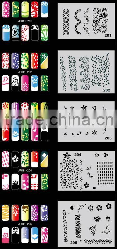 Airbrush Nail Art Stencil Set No.11, 260 Designs