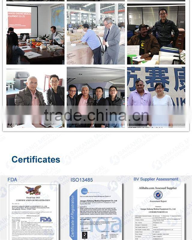 Hospital Furniture Detachable Stainless Steel 3 Cranks Hospital Bed