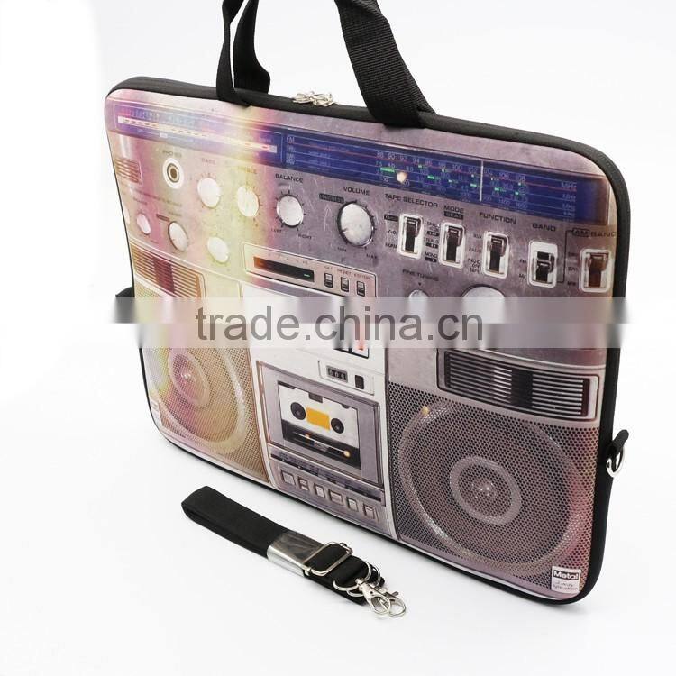 Retro pattern printing neoprene laptop bag
