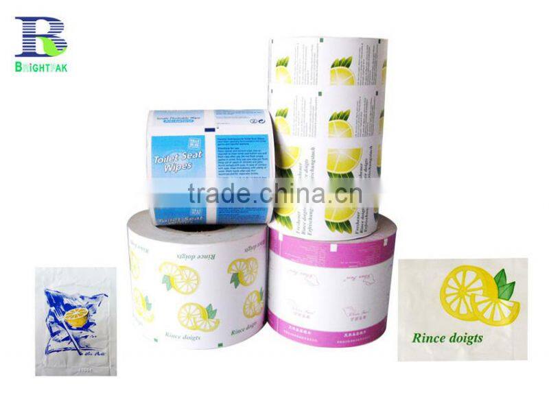 CHot sell printed alcohol prep pad aluminum foil wrapping paper, packaging paper for wet ipes