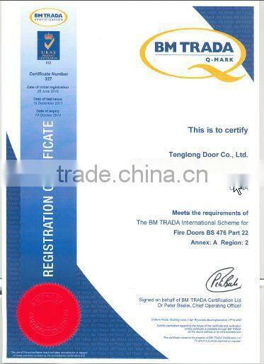 BS certificate fire door