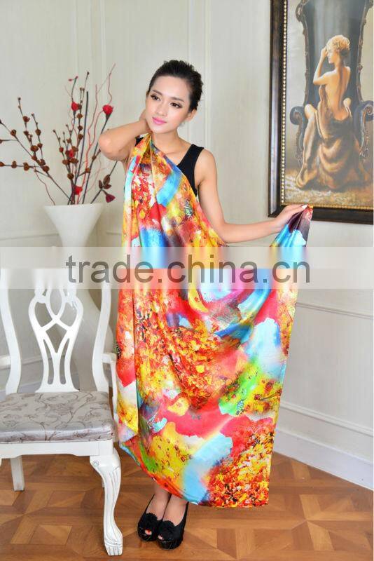 Digital printing silk scarf 061
