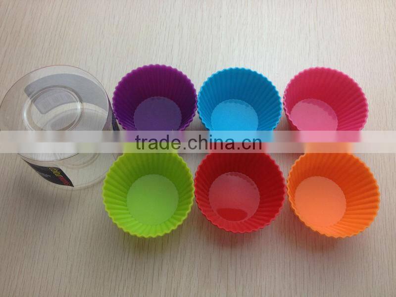 Colorful round silicone muffin mold