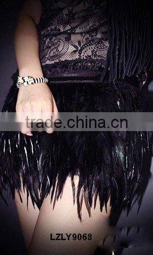 Black Rooster feather fringe trims LZAY1271027