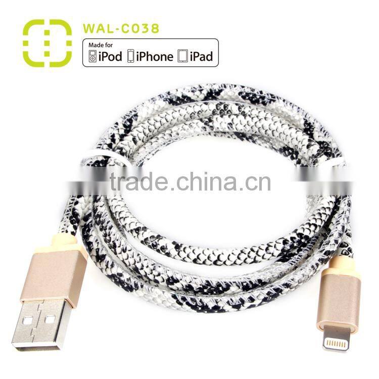 Walnut MFi 8 pin for iphone 5 charging cable