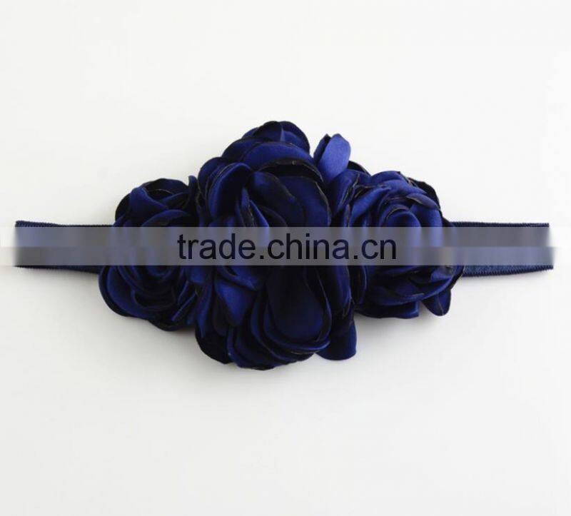 Latest Burned Satin Flower Headband For Kids,Top Stretch Headband For Girls