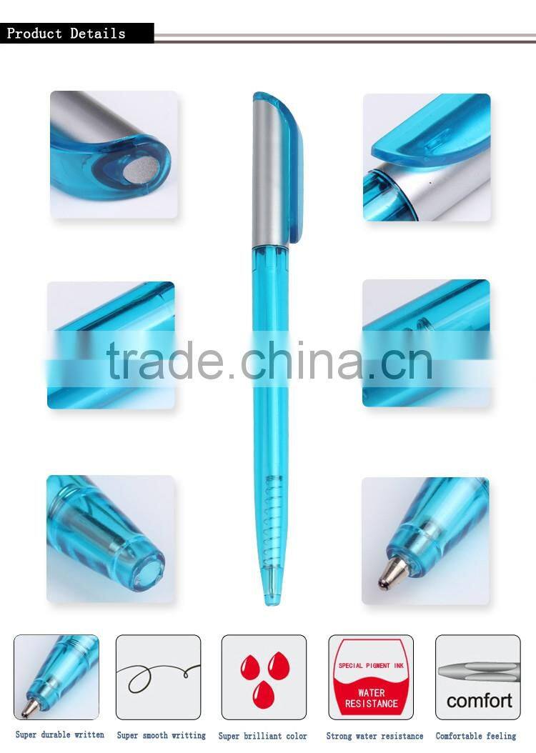 Cheap plastic disposable ballpoint pen for promotion with comfortable grip