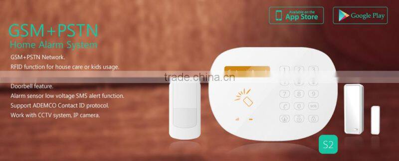 APP control home GSM RFID alarm system & touchpad GSM home alarm kit with RFID tags