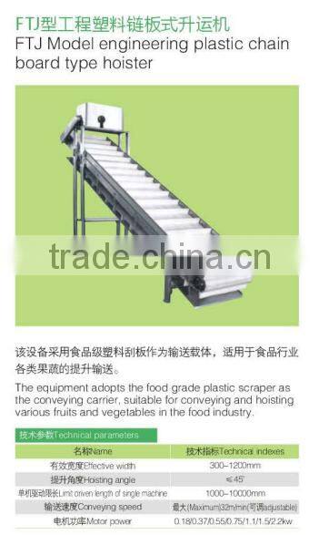 FTJ engineering plastic chain board hoister for small fruit