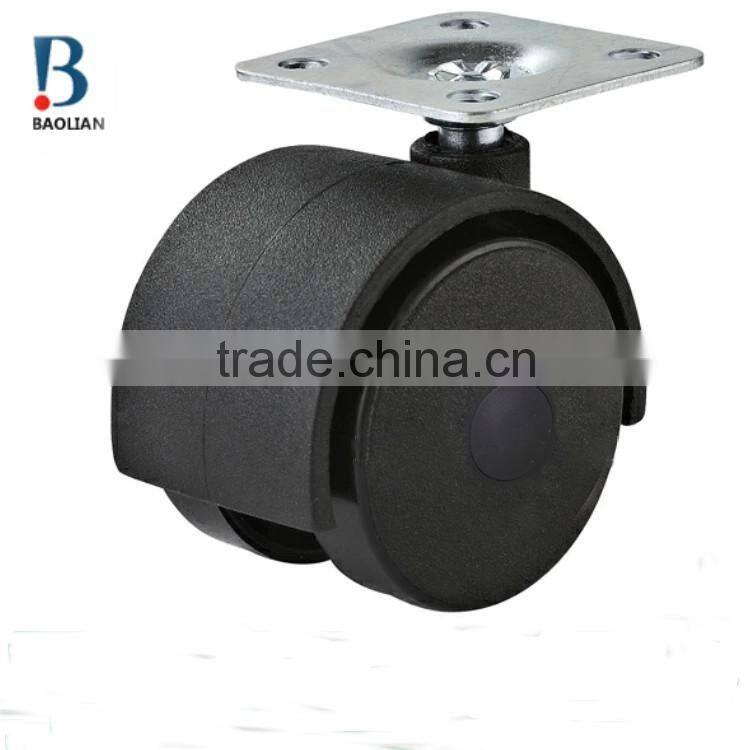 2016 newly-designed 2-inch black thread stem nylon swivel rivet caster wheels with brake