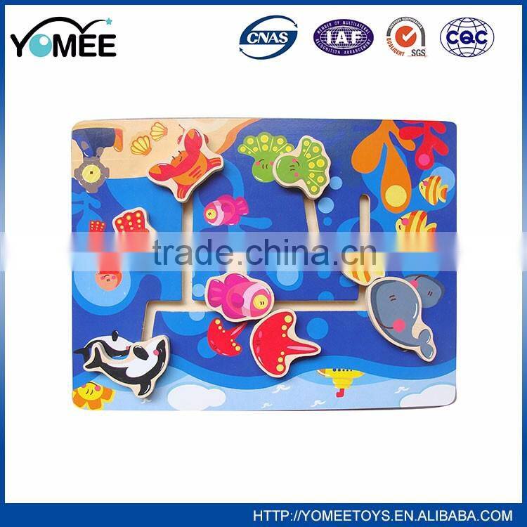 Unique design children Wooden happy housing puzzle game toy