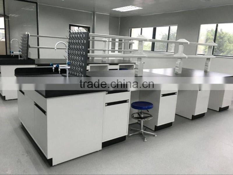 School physics lab metal lab bench