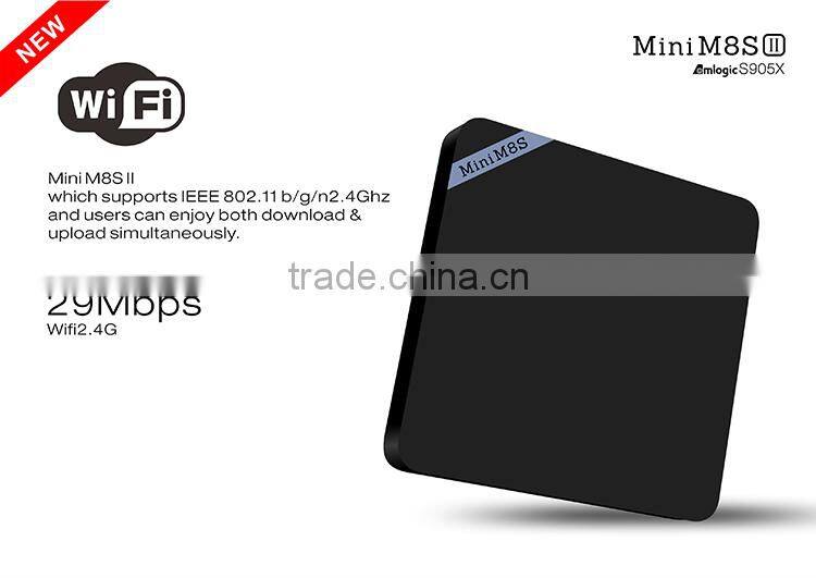 2016 The Latest S905X quad core android 6.0 marshmallow tv box mini m8s II 2G RAM 8G ROM