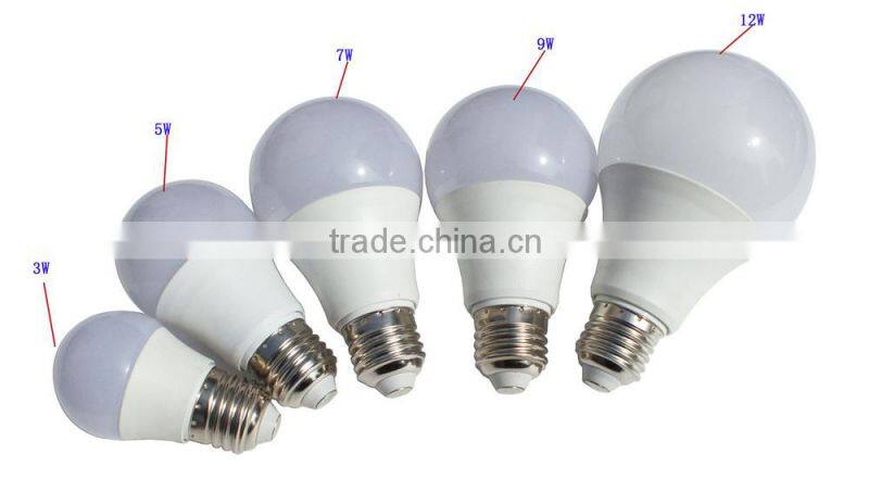 Plastic coalted with Aluminum 9W E27 LED Bulb 800 Lumen