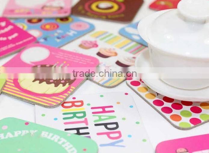 Enviromental paper coasters for one time use with logo printing