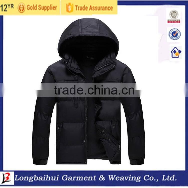 Men thick 50D plus size winter bomber hoody fashion jacket stock for European Market