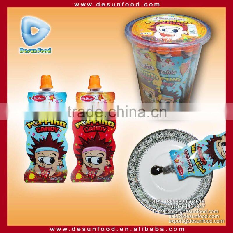 Liquid Chocolate jam with poping candy