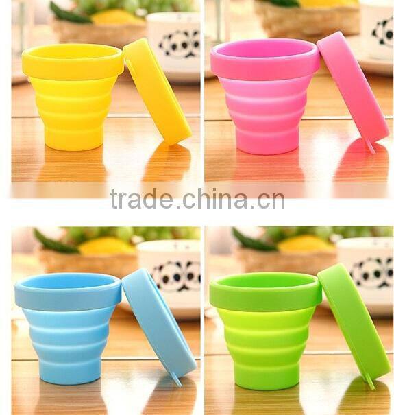 China factory wholesale good quality silicone plastic travel fold cup