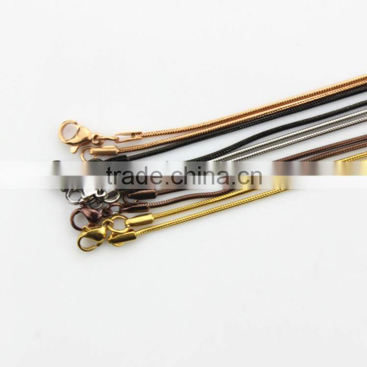 Cheap price 50cm chocolate color snake chain 316 stainless steel floating locket chain