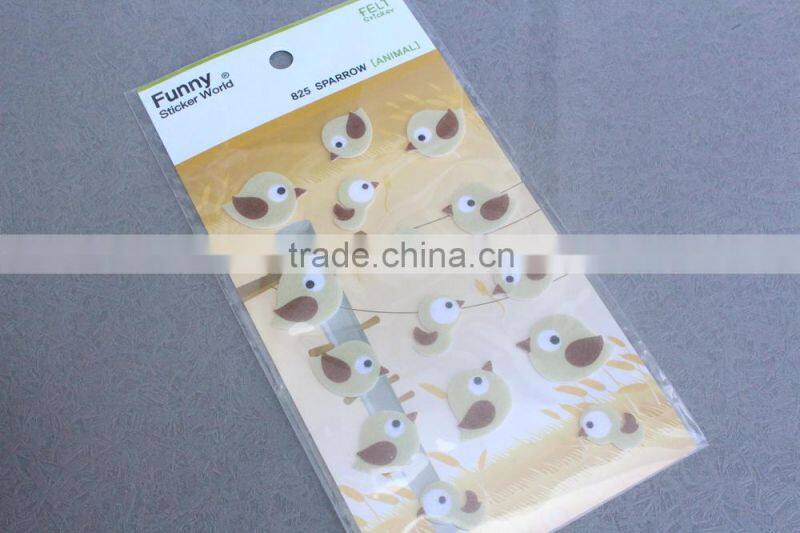 Animal felt stickers fabric stickers,adhesive stickers for fabric,Felt stickers,felt fabric stickers