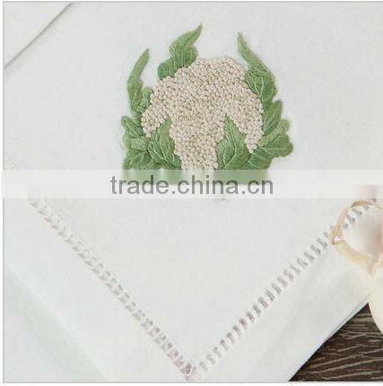 Hand embroidery napkins, cotton napkins,linen napkin ,hemstitch napkin