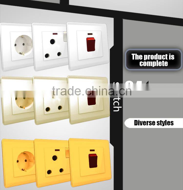 2015 NEW design British standard PC white push button 16AX 250V TV SOCKET wall switch socket