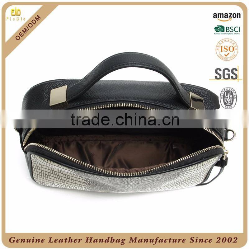 CSS1496-002 2016 Latest Lady Metal Genuine Leather Lizard Grain Embossed Cross body Purse Mini handbags