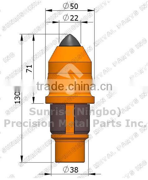 B47K22H Foundation drilling round shank auger cutter rotary shank pick