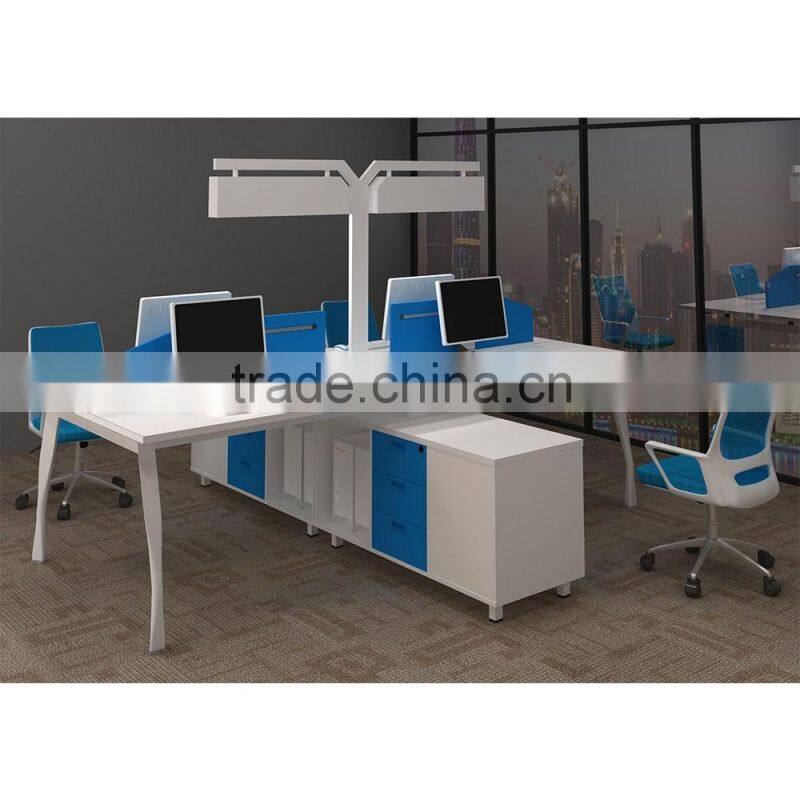 Modern four people Office workstation metal leg