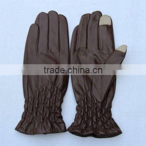 Fashion Elasticity Cuff Ladies's Leather Touch Screen Glove