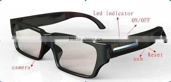 Black wireless hight definition 1080P video glasses full hd covered lens 300mAh battery capacity